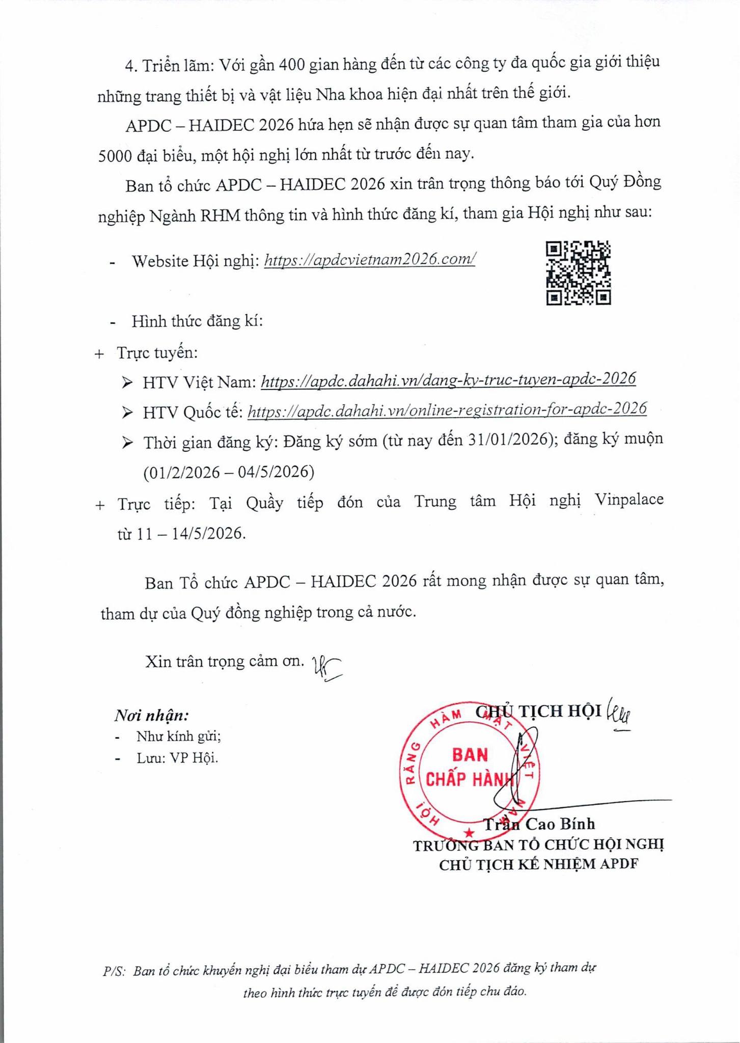 Hội nghị Nha khoa Châu Á Thái Bình Dương lần thứ 47 APDC - HAIDEC 2026